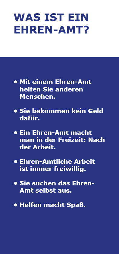 Flyer: Was ist ein Ehrenamt? Mehr unter https://www.stadt-koeln.de/leben-in-koeln/soziales/ehrenamt/index.html