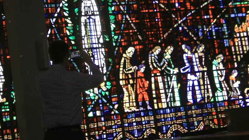 Buntfenster Kirche Unsere Liebe Frau von Lourdes in Casablanca