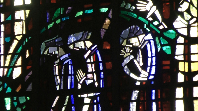 Buntfenster Kirche Unsere Liebe Frau von Lourdes in Casablanca
