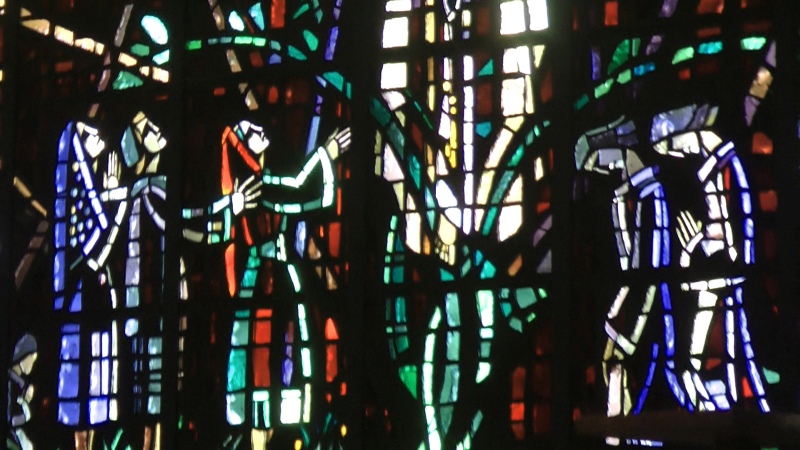 Buntfenster Kirche Unsere Liebe Frau von Lourdes in Casablanca